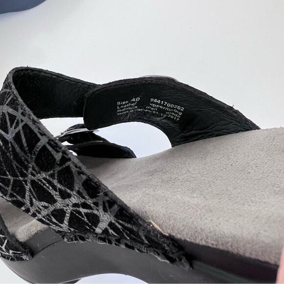 Dansko Sophie Black Drizzle Suede Sandals - Picture 11 of 12